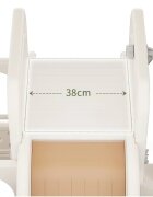 Nichiduta Garden Spatiu de joaca 3 in 1 pentru copii Happy Bus White cu tobogan cos de baschet 190 x 210 x 116 cm utilizare interiorexterior usa cu deschidere margini rotunjite