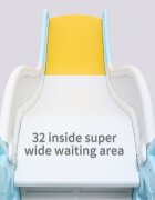 Nichiduta Garden Spatiu de joaca 3in1 Astronaut Blue cu tobogan leagan cu bara de protectie detasabila jucarie muzicala cos de baschet si minge inclusa