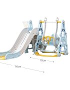 Nichiduta Garden Spatiu de joaca 3in1 Astronaut Blue cu tobogan leagan cu bara de protectie detasabila jucarie muzicala cos de baschet si minge inclusa