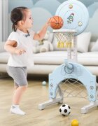 Nichiduta Garden Spatiu de joaca 4in1 Astronaut Arcada Blue cu tobogan leagan cu bara de protectie detasabila jucarie muzicala cos de baschet minge si poarta de fotbal