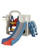 Nichiduta Garden Spatiu de joaca pentru copii 3 in 1 Blue cu platforma tobogan leagan cu bara de protectie detasabila cos de baschet
