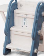 Nichiduta Garden Spatiu de joaca pentru copii 3 in 1 Blue cu platforma tobogan leagan cu bara de protectie detasabila cos de baschet