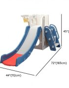 Nichiduta Garden Spatiu de joaca pentru copii 3 in 1 Blue cu platforma tobogan leagan cu bara de protectie detasabila cos de baschet