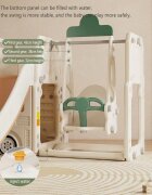 Nichiduta Garden Spatiu de joaca pentru copii 4 in 1 Nichiduta Happy Bus White cu saltea impermeabila din spuma Leagan convertibil Tobogan cu manere si trepte antiderapante Cos de baschet