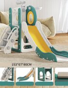 Nichiduta Garden Spatiu de joaca pentru copii Nickron 1 greenwhite cu tobogan balustrada de sustinere treptele late dimensiune 153 x 67 x 80 cm
