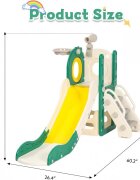 Nichiduta Garden Spatiu de joaca pentru copii Nickron 1 greenwhite cu tobogan balustrada de sustinere treptele late dimensiune 153 x 67 x 80 cm