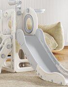 Nichiduta Garden Spatiu de joaca pentru copii Nickron 1 greywhite cu tobogan balustrada de sustinere treptele late dimensiune 153 x 67 x 80 cm