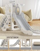 Nichiduta Garden Spatiu de joaca pentru copii Nickron 1 greywhite cu tobogan balustrada de sustinere treptele late dimensiune 153 x 67 x 80 cm