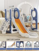 Nichiduta Garden Spatiu de joaca pentru copii Nickron 2 bluewhite Leagan muzical cu masuta tobogan treptele de acces balustrade laterale de sustinere 150 x 170 x 110 cm