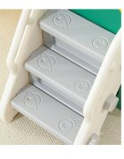 Nichiduta Garden Spatiu de joaca pentru copii Nickron 5 greenwhite Leagan muzical cu masuta scari de acces si tobogan cadru stabil si robust dimensiune 215 x 152 x 110 cm