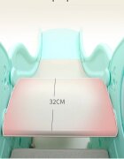 Nichiduta Garden Spatiu de joaca pentru copii Ocean Blue interiorexterior 3in1 cu tobogan leagan cu bara de protectie detasabila si inaltime reglabila jucarie muzicala cos de baschet si minge inclusa