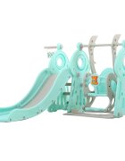 Nichiduta Garden Spatiu de joaca pentru copii Ocean Blue interiorexterior 3in1 cu tobogan leagan cu bara de protectie detasabila si inaltime reglabila jucarie muzicala cos de baschet si minge inclusa