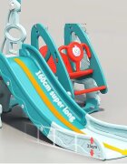Nichiduta Garden Spatiu de joaca Tower Blue 3in1 cu tobogan leagan cu bara de protectie detasabila jucarie muzicala Cos de baschet Minge si piscina cu 200 bile incluse