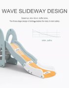 Nichiduta Garden Tobogan Cloud Light Blue 2 in 1 cu Margini rotunjite Trepte late anti-slip Inaltime reglabila Manere si Cos de baschet