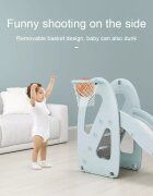 Nichiduta Garden Tobogan Cloud Light Blue 2 in 1 cu Margini rotunjite Trepte late anti-slip Inaltime reglabila Manere si Cos de baschet