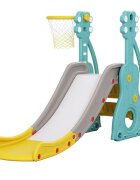 Nichiduta Garden Tobogan Musical 2 in 1 cu cos de baschet cu structura solida margini rotunjite trepte late si manere