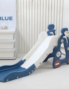Nichiduta Garden Tobogan pentru copii Blue Car cu mini-cos de Baschet si joc de precizie cu inele cu scara manere de sustinere design pliabil 38 x 155 x 70cm