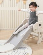 Nichiduta Garden Tobogan pentru copii Deer Grey prevazut cu mini-cos de Baschet scara manere de sustinere design pliabil dimensiune 38 x 115 x 55 cm