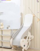 Nichiduta Garden Tobogan pentru copii Deer Pink prevazut cu mini-cos de Baschet scara manere de sustinere design pliabil dimensiune 38 x 115 x 55 cm