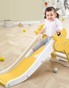 Nichiduta Garden Tobogan pentru copii Duck Yellow cu Margini rotunjite Manere Trepte late Panta de alunecare neteda cu lungime 115 cm