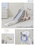 Nichiduta Garden Tobogan pentru copii Grey Car cu mini-cos de Baschet si joc de precizie cu inele cu scara manere de sustinere design pliabil 38 x 155 x 70cm