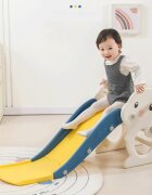 Nichiduta Garden Tobogan pentru copii Little Grey Dragon design pliabil cu mini-cos de baschet prevazut cu scara manere de sustinere dimensiune 38 x 115 x 54 cm