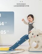 Nichiduta Garden Tobogan pentru copii Little Grey Dragon design pliabil cu mini-cos de baschet prevazut cu scara manere de sustinere dimensiune 38 x 115 x 54 cm