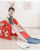 Nichiduta Garden Tobogan pentru copii Little Red Dragon design pliabil cu mini-cos de baschet prevazut cu scara manere de sustinere dimensiune 38 x 115 x 54 cm