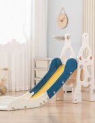 Nichiduta Garden Tobogan pentru copii Rocket white prevazut cu scara si manere de sustinere cu mini-cos de Baschet dimensiune 150 x 38 x 91 cm