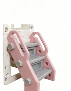 Nichiduta Garden Tobogan pentru copii Sky Bear Pink structura ergonomica cu mini-cos de baschet zona de observare cu telescop integrat scara si manere de sustinere dimensiune 155 x 87 x 69 cm
