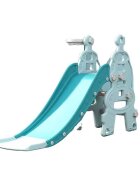 Nichiduta Garden Tobogan pentru copii Tower Blue interiorexterior cu Manere si margini rotunjite Cos de baschet si minge Panta alunecare 135 cm