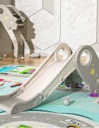 Nichiduta Garden Tobogan pliabil Rocket Star Grey pentru exterior sau interior cu margini rotunjite trepte late manere