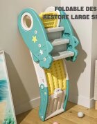 Nichiduta Garden Tobogan pliabil Rocket Star Verde pentru exterior sau interior cu margini rotunjite trepte late manere
