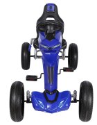 Nichiduta Kart cu pedale pentru copii Go Kart Extreme Blue structura metalica scaun ergonomic si reglabil in 2 pozitii roti EVA dimensiune 122 x 60 x 70 cm