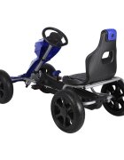 Nichiduta Kart cu pedale pentru copii Go Kart Extreme Blue structura metalica scaun ergonomic si reglabil in 2 pozitii roti EVA dimensiune 122 x 60 x 70 cm