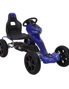 Nichiduta Kart cu pedale pentru copii Go Kart Extreme Blue structura metalica scaun ergonomic si reglabil in 2 pozitii roti EVA dimensiune 122 x 60 x 70 cm