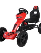 Nichiduta Kart cu pedale pentru copii Go Kart Extreme Red structura metalica scaun ergonomic si reglabil in 2 pozitii roti EVA dimensiune 122 x 60 x 70 cm