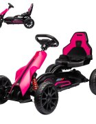 Nichiduta Kart electric pentru copii Go kart Sport Pink structura metalica motor 45W acumulator 12V 7Ah cu roti din spuma EVA pornire la buton slow start scaun reglabil in 4 pozitii dimensiune 100 x 58 x 58.5cm