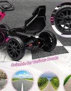 Nichiduta Kart electric pentru copii Go kart Sport Pink structura metalica motor 45W acumulator 12V 7Ah cu roti din spuma EVA pornire la buton slow start scaun reglabil in 4 pozitii dimensiune 100 x 58 x 58.5cm