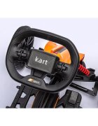 Nichiduta Kart electric pentru copii Go kart Sport Yellow structura metalica motor 45W acumulator 12V 7Ah cu roti din spuma EVA pornire la buton slow start scaun reglabil in 4 pozitii dimensiune 100 x 58 x 58.5cm