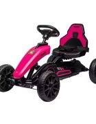 Nichiduta Kart electric pentru copii Speed Pink 12V 45W roti silenioase din spuma EVA structura metalica slow start pornire la buton pedala unica pentru acceleratiefrana scaun reglabil dimensiune 100 x 58 x 58.5 cm