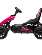 Nichiduta Kart pentru copii Speed Pink structura metalica cu pedale si roti silentioase din spuma EVA scaun reglabil frana de mana pe rotile din spate greutate maxima admisa 30 kg dimensiune 100 x 58 x 58.5 cm