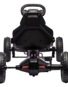 Nichiduta Kart pentru copii Speed Pink structura metalica cu pedale si roti silentioase din spuma EVA scaun reglabil frana de mana pe rotile din spate greutate maxima admisa 30 kg dimensiune 100 x 58 x 58.5 cm