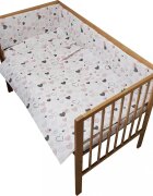 Nichiduta Lenjerie patut 120x60 cm cu 4 piese Little Hearts PinkGrey
