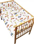 Nichiduta Lenjerie patut 120x60 cm cu 4 piese School Bus