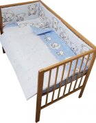 Nichiduta Lenjerie patut 120x60 cm cu 4 piese Teddy on the Moon Blue