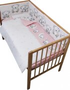 Nichiduta Lenjerie patut 120x60 cm cu 4 piese Teddy on the Moon Pink