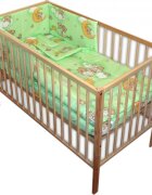 Nichiduta Lenjerie patut 120x60 cm cu 4 piese Ursuletul somnoros Verde