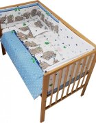 Nichiduta Lenjerie patut 120x60 cm cu 5 piese Funny Elephants Blue