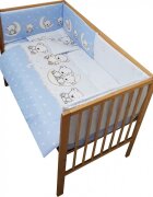 Nichiduta Lenjerie patut 120x60 cm cu 5 piese Teddy on the Moon Blue